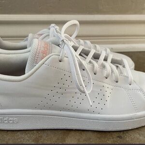 adidas White Perforated Athletic Shoes